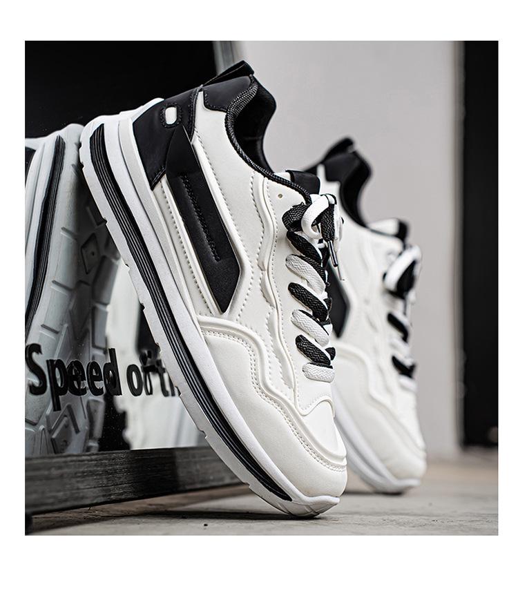Men's Spring 2025 Breathable Casual Sneakers - Non-Slip Soft Sole, White Trendy Dad Shoes