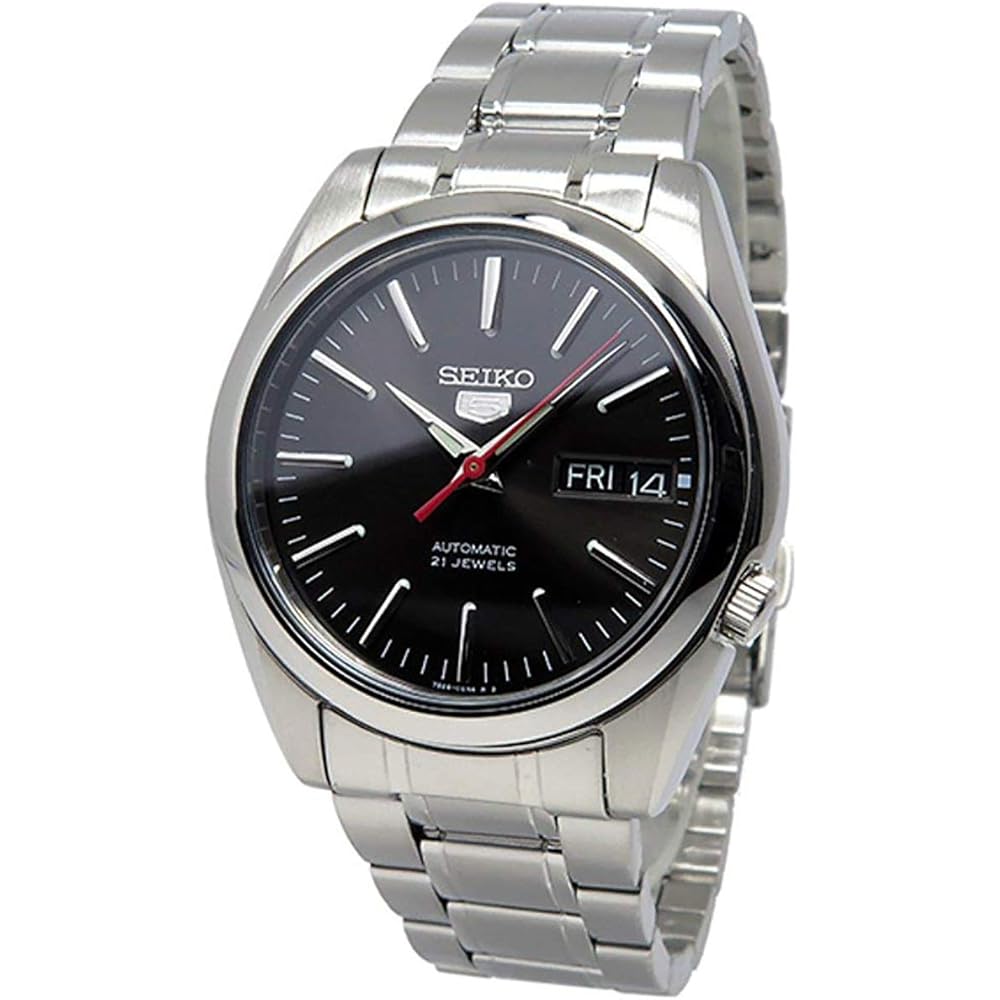 Seiko Men s Automatic Watch SNKL45K1 Stainless Steel Black Dial 21 Jewels