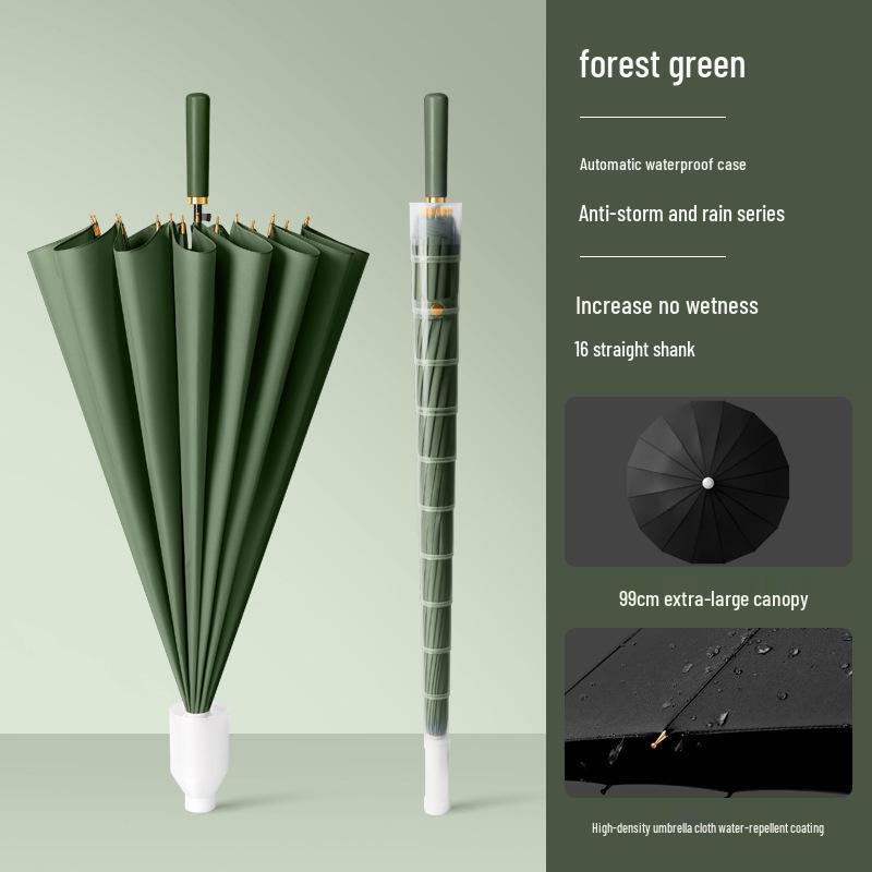 Women's High-End Automatic Long-Handled Umbrella with Straight Rod - Suitable for Rain or Shine and Men's Business Logo