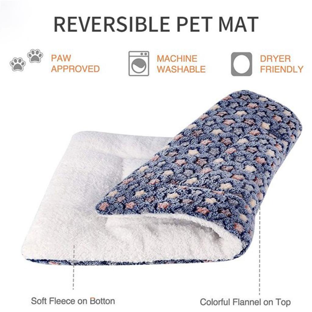 Large Dog Pet Sleep Mat Soft Warm Reversible Fleece Crate Bed Mat Kennel Pad Cage Cushion For Large Small Medium Dog