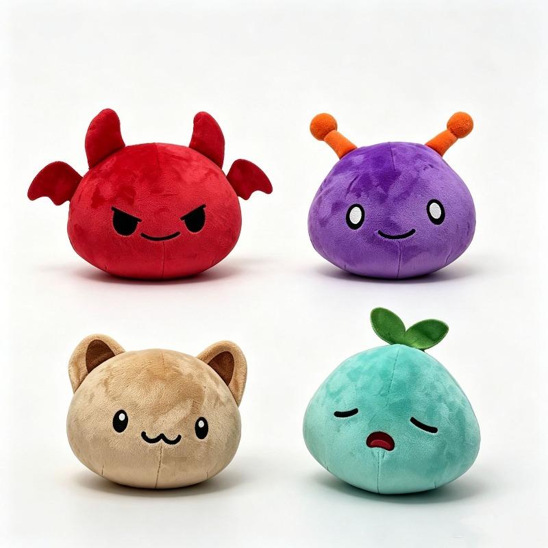 Roblox Slime RNG Plüschtier 4 Stile Roter Teufel Lila Alien Katze Keimling Weiches Rundes Kuscheltier Niedliche Spiel-Dekoration Geschenk für Kinder Roblox Spiele-Fan Sammler