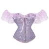 Women Lace Corset, Waist Shaping Slim Fishbone Bandage Drawstrings Sexy Floral Wedding Party Belt