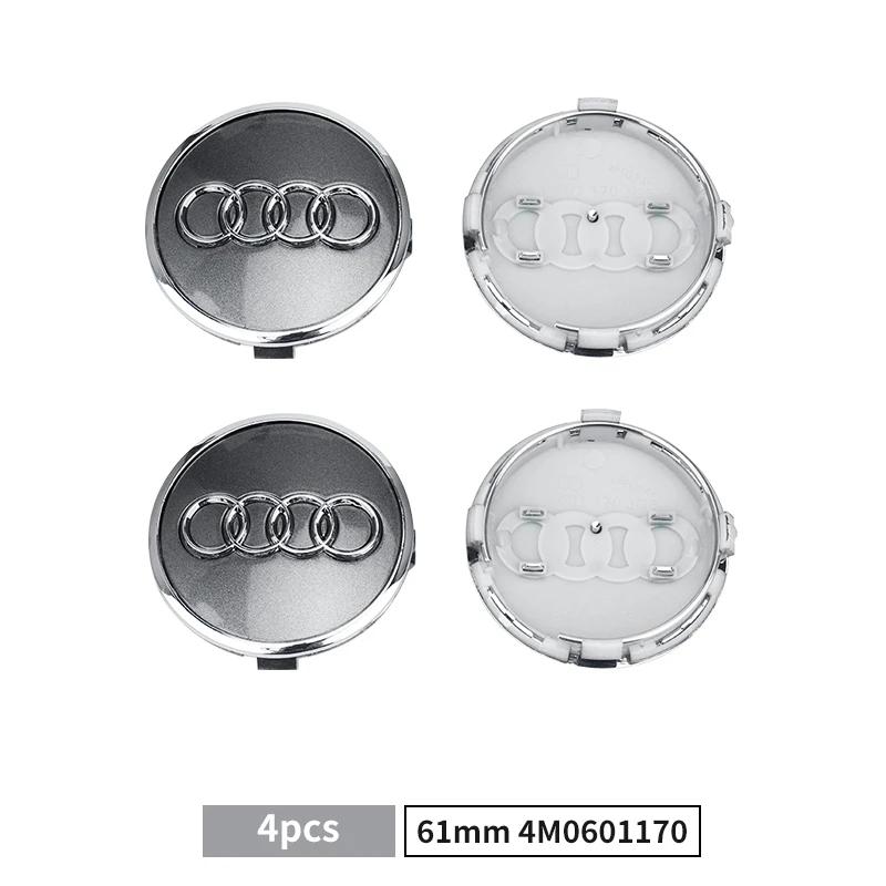 For Audi A360/61/68/69mm Car Wheel Center Hub Cap Rim Cover Car Goods For Audi B7 B5 B6 B8 B9 8P A3 A4 A5 A6 A7 A8 TT Q3 Q5 Q7 Q8 A1 8V 8L