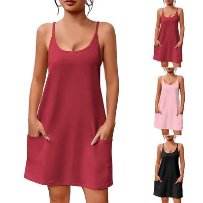 Sleeveless Dress for Women with Pockets Spaghetti Strap Dress Sexy Dress Summer