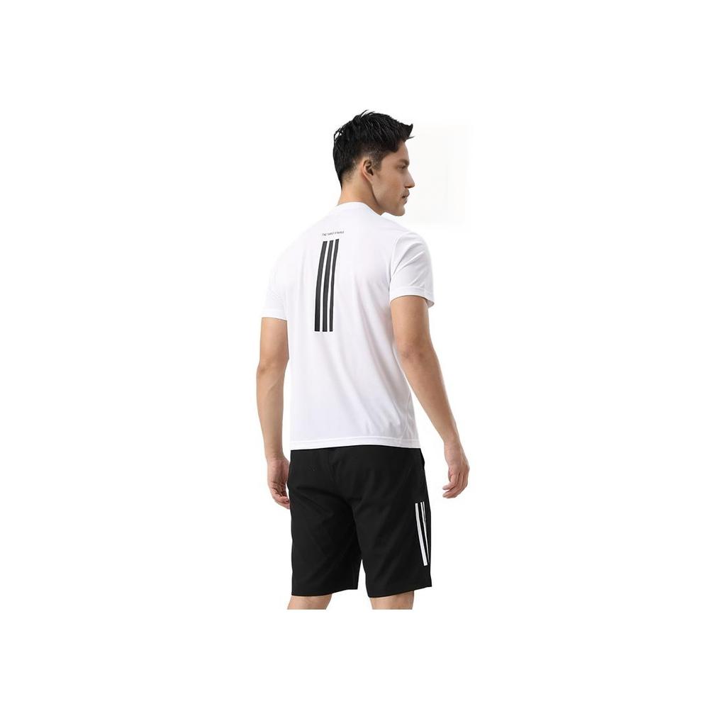adidas Hızlı Kuruyan Nefes Alabilir Düz Renk Bol Kısa Kollu Şort Seti Günlük Spor Takımı Erkek setleri KC3740+S21ATMSH1T-BW