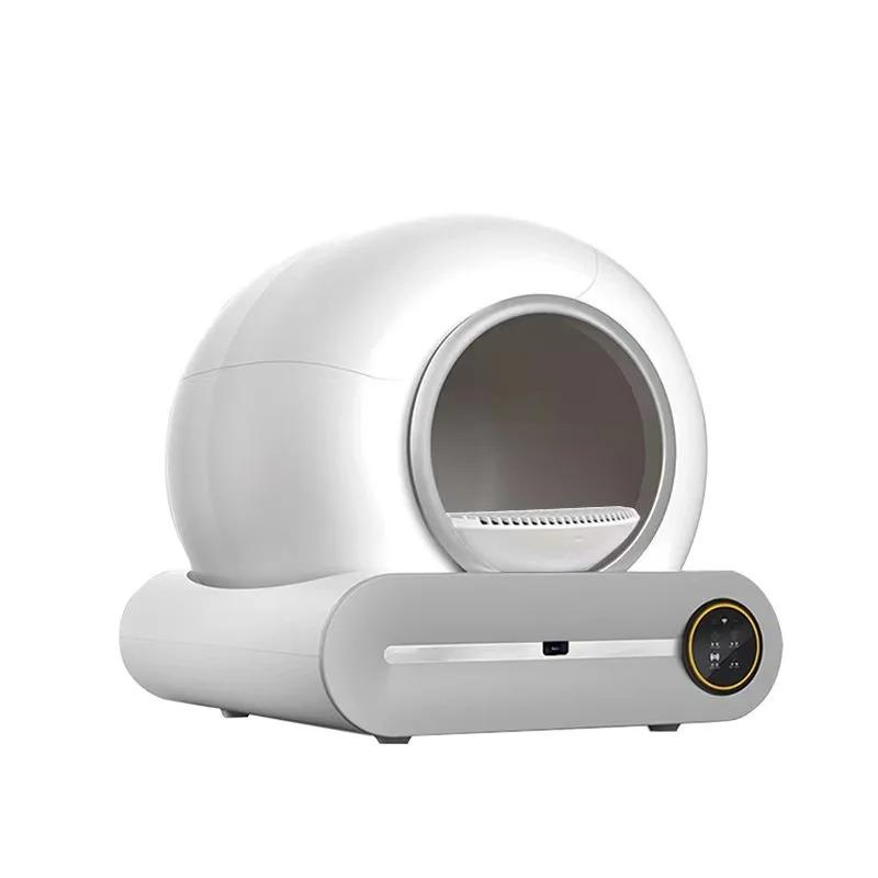 65L Automatisches Intelligentes Katzenklo Geschlossenes Katzenklo Selbstreinigend App-Steuerung Ionischer Duft Haustiertoilette Müllschale