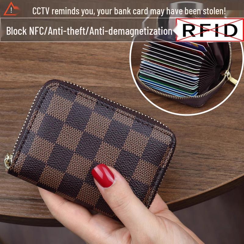 Women's Anti-Demagnetization Card Holder Wallet with ID and Driver's License Slots, Large Capacity, Multi-Card and Coin Purse