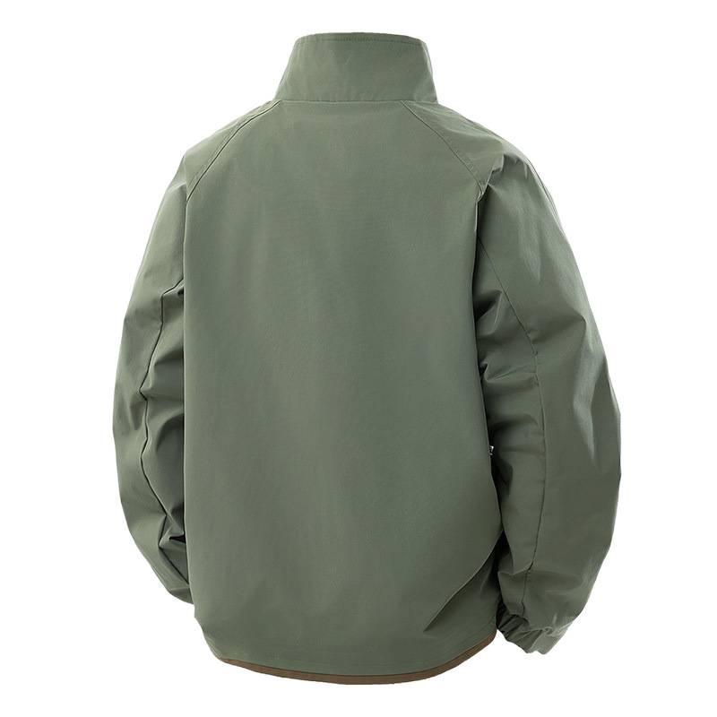Men's Plus Size Stand Collar Jacket – Trendy Outdoor Workwear for Spring & Autumn