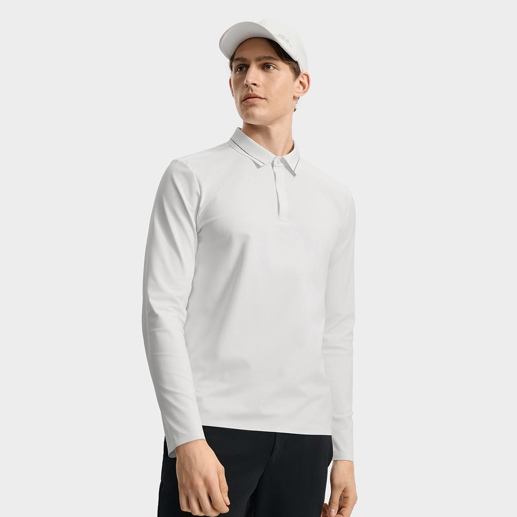 FILA Blue Casual Business Commuter Versatile Comfortable Breathable Long Sleeve Polo Shirt Men tops F11M532202F-WT