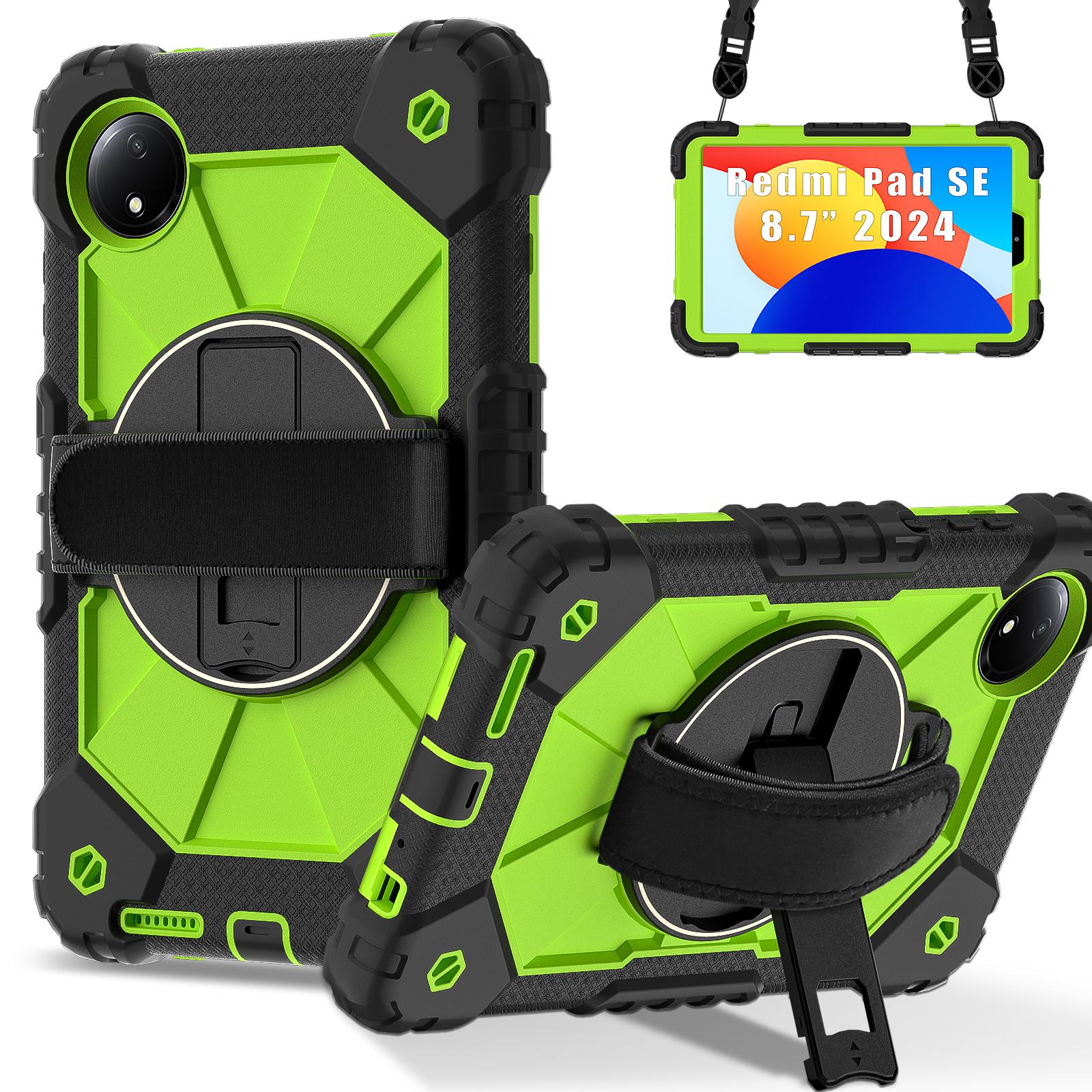 

Круговая защита на 360 градусов! Многофункциональный чехол для планшета Redmi Pad SE 8.7 2024 Xiaomi Redmi Pad SE 8.7 зелёный