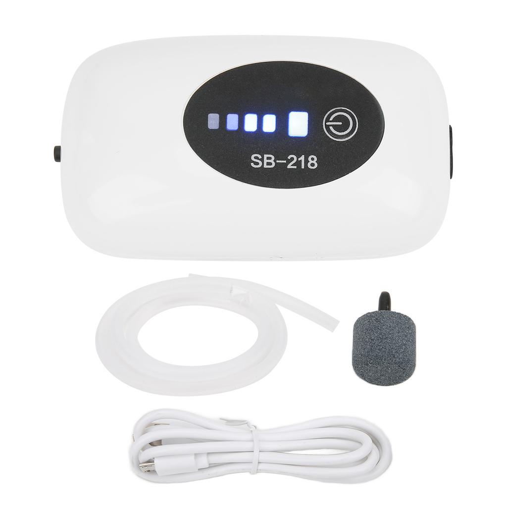 Oxygen Pump with Usb Cable Rechargeable Portable Mute Air Pump for Fish Tank Outdoor Fishing
