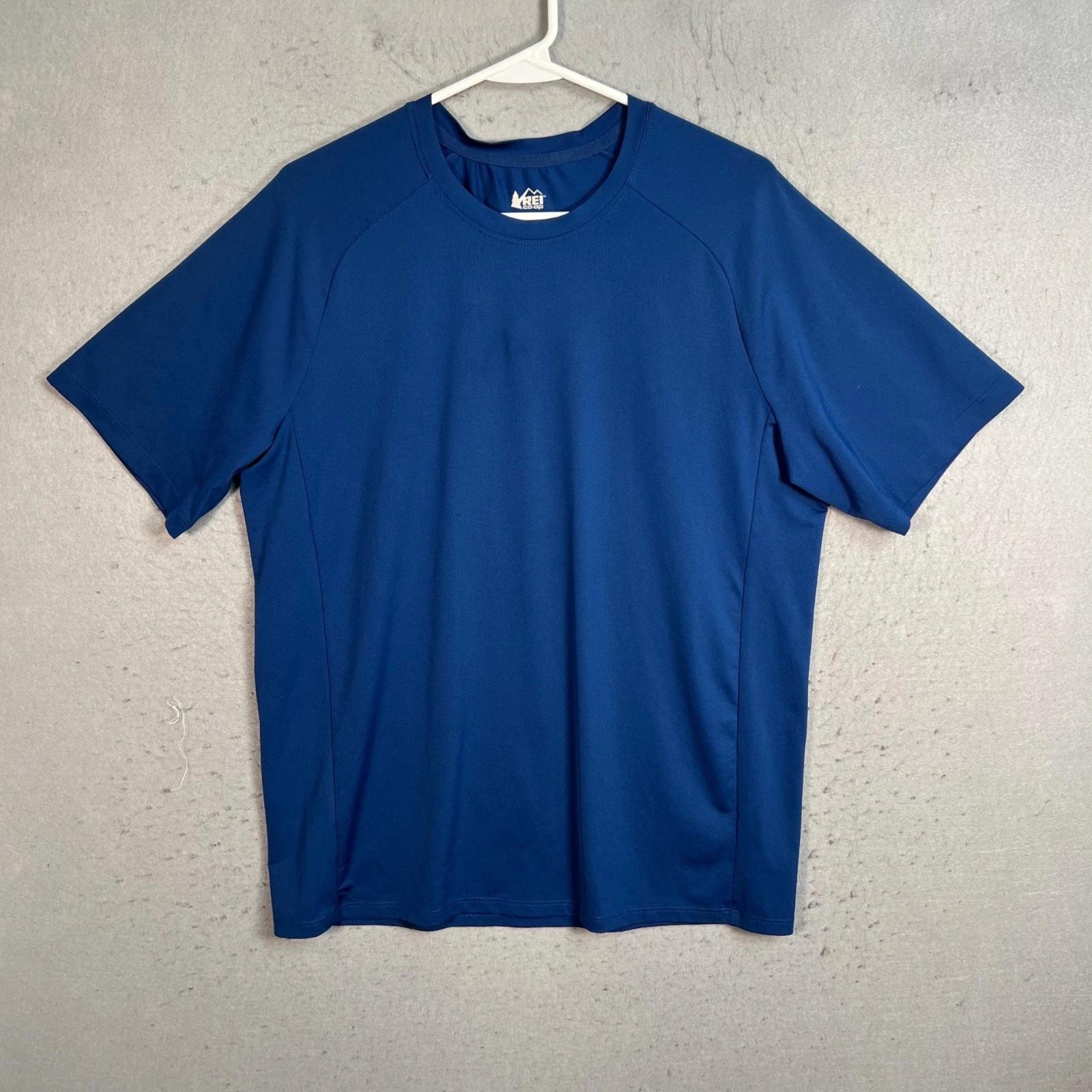 

REI Co-Op Mens Medium Blue Short Sleeve Lightweight Performance Tee T Shirt 2XL