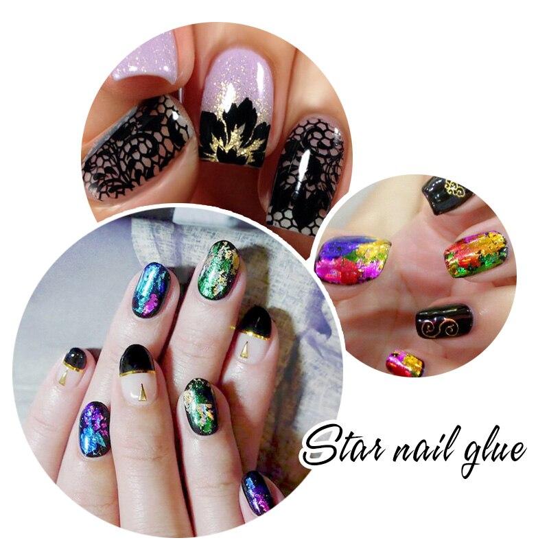 8ML folia na paznokcie klej samoprzylepny naklejka gwiaździste niebo Transfer środowiskowy roślinny klej do paznokci żelowy lakier UV akcesoria do manicure