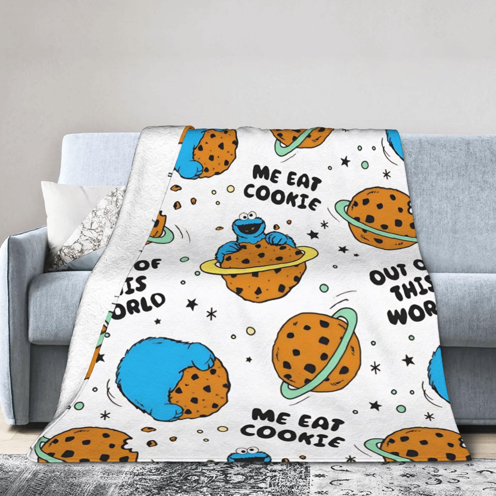 

Warm Soft BlanketStudents Travel Cookie Monsters Throw Blanket Flannel Bedspread For Couch Chair Sofa Bed Sofa Bed Cover 30x40in