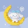 Moon Building Blocks Glow Cinnamoroll Mymelody Kuromi Pompom Purin Assembly Model Kawaii Children's Toy Birthday Gift