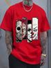 Unisexs Cotton Tshirt Classic Print Vintage Slasher Villains Oversized Short Sleeve Streetwear Black Casual Tops For Daily Wear