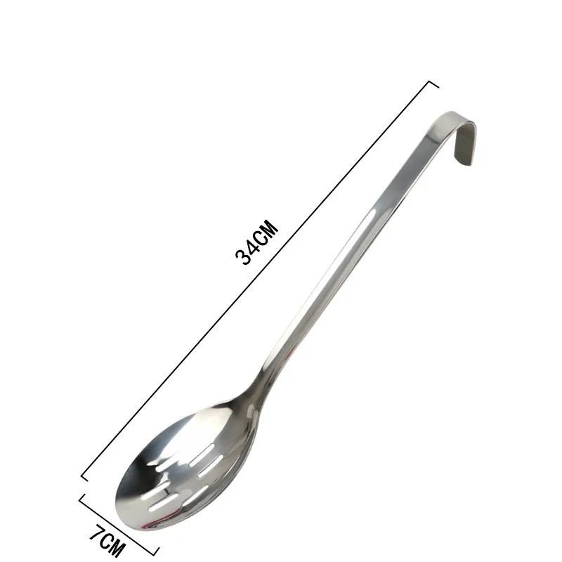 Big Long Handle Ladle Serving Stainless Steel Spoon with Hook Big Soup Scoop Buffet Creative Kitchen Cooking Utensils Tableware