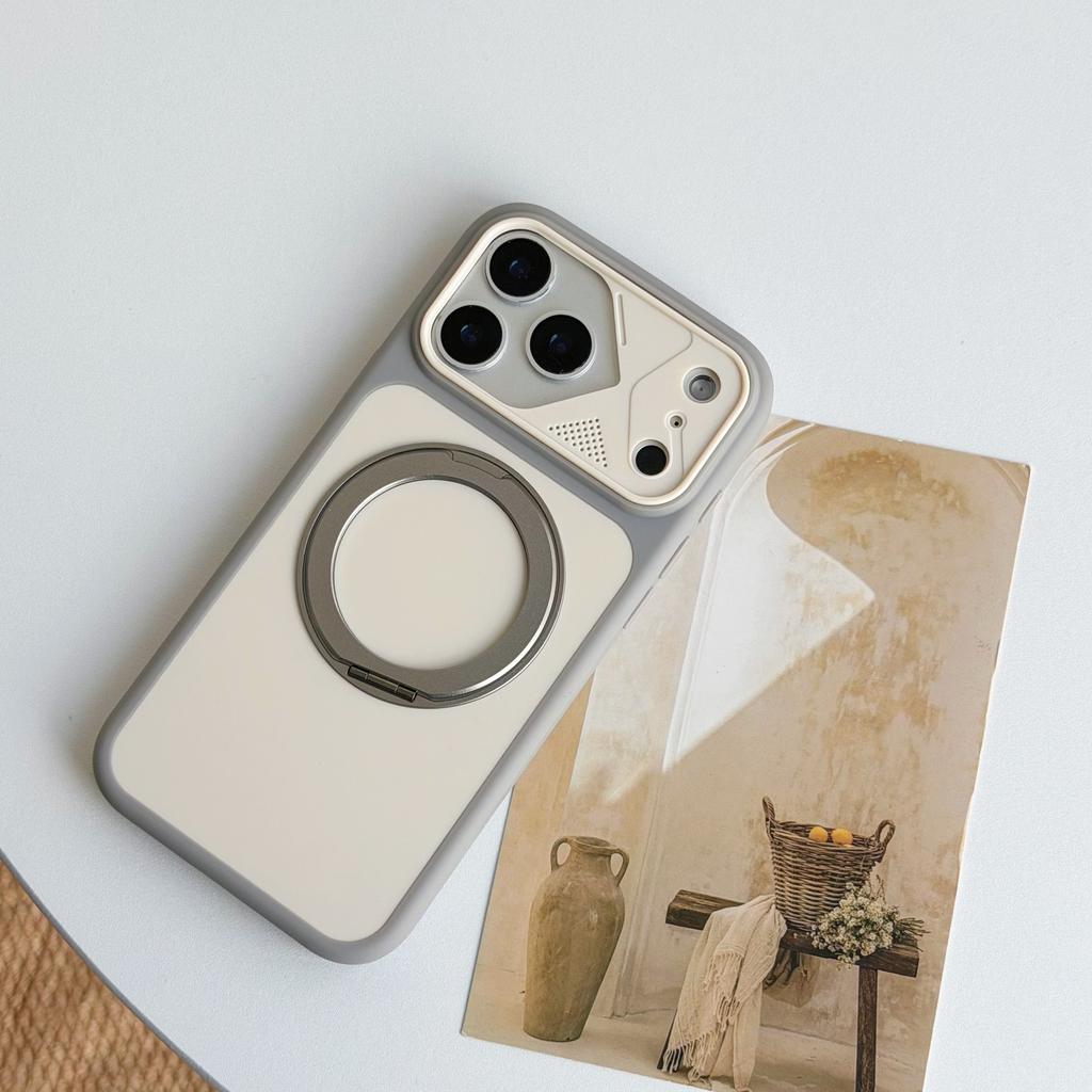 Applicable to iPhone17ProMax magnetic mobile phone case 360 rotating bracket Apple 16p removable lens hard cover