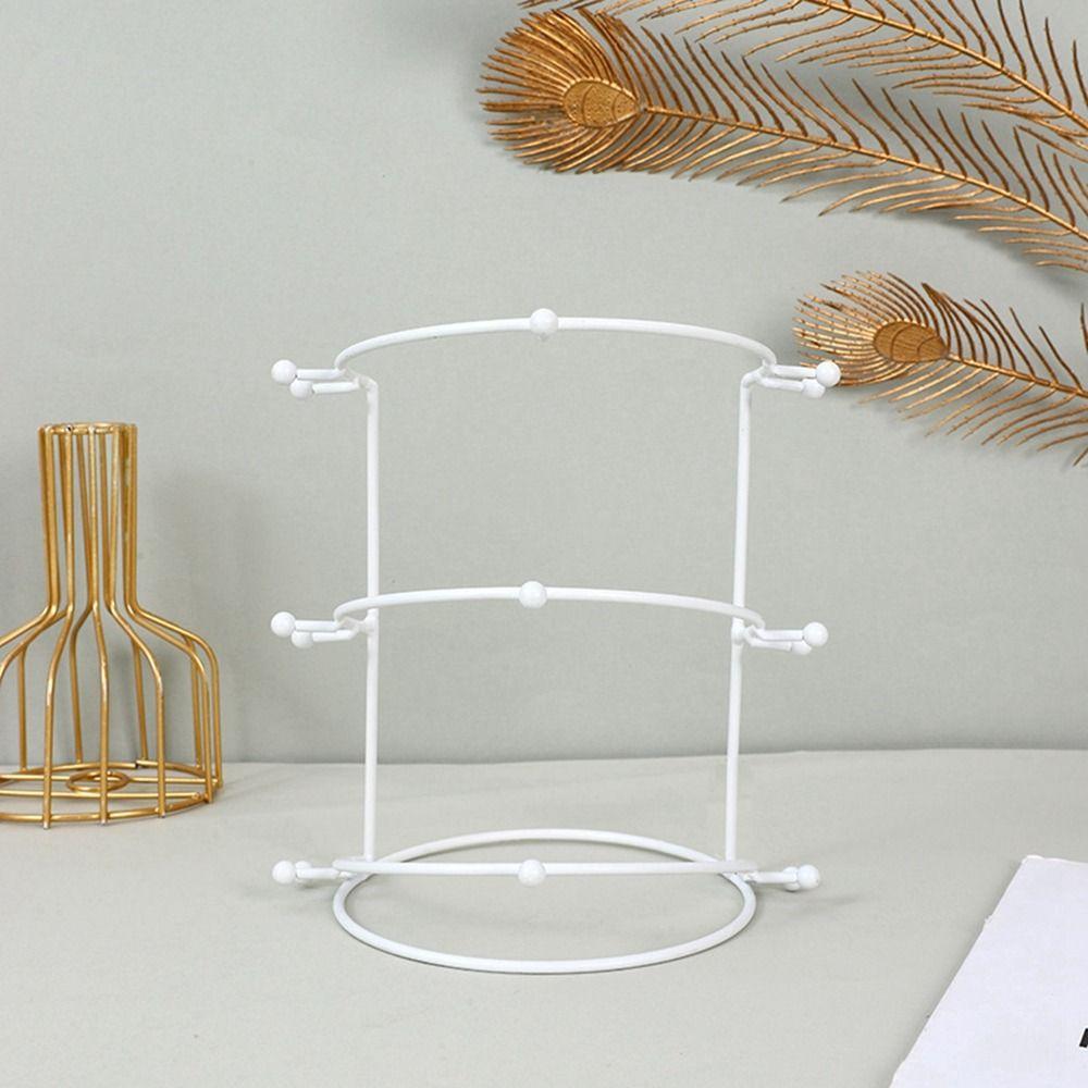 Gold Crown Stand Holder Three-tier Crown Headband Display Rack  for Bride Hair Accessiories