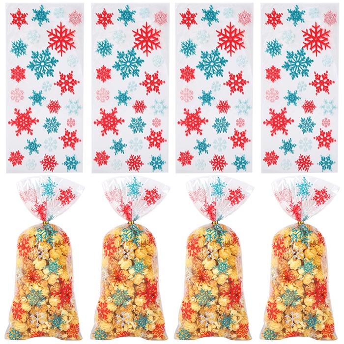 Woreczki Torebki Na Ciastka 12X27Cm/100Szt Śnieżynki Święta Boże Narodzenie