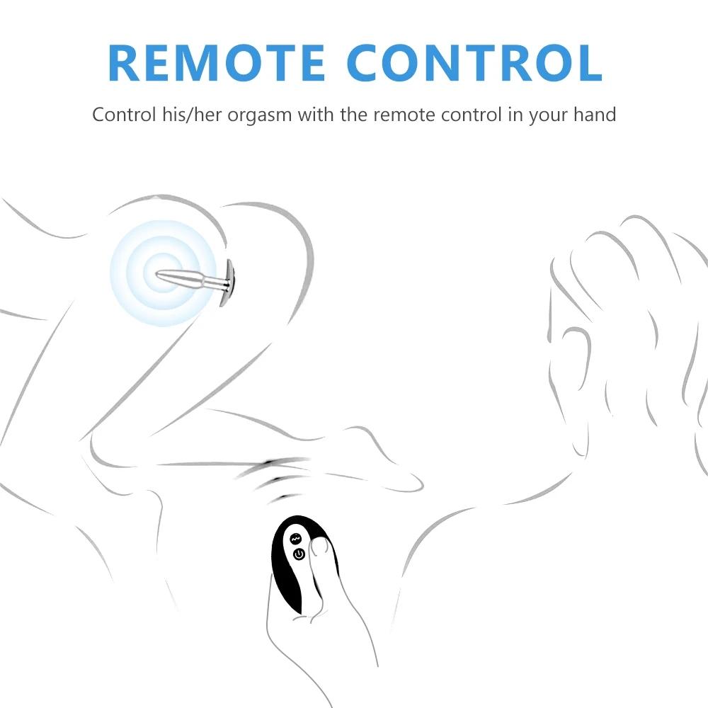 10 Frequency Remote Control Metal Vibrating Wearable Vibrating Posterior Plug Prostate Massager Masturbator Vibrator Sex Toys for Men and Women