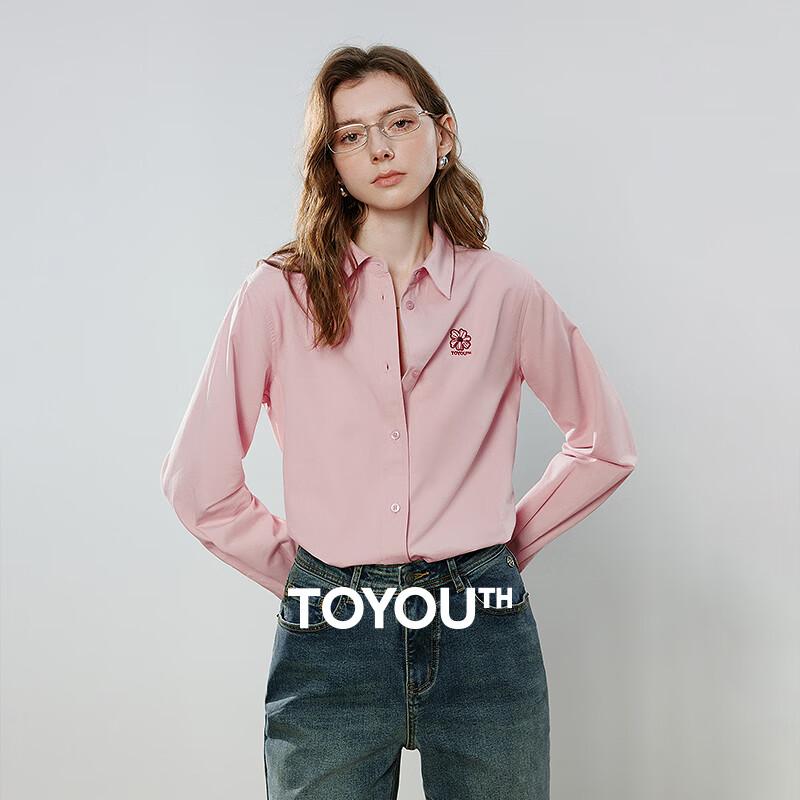 Женская однотонная хлопковая рубашка-поло с цветочной вышивкой M