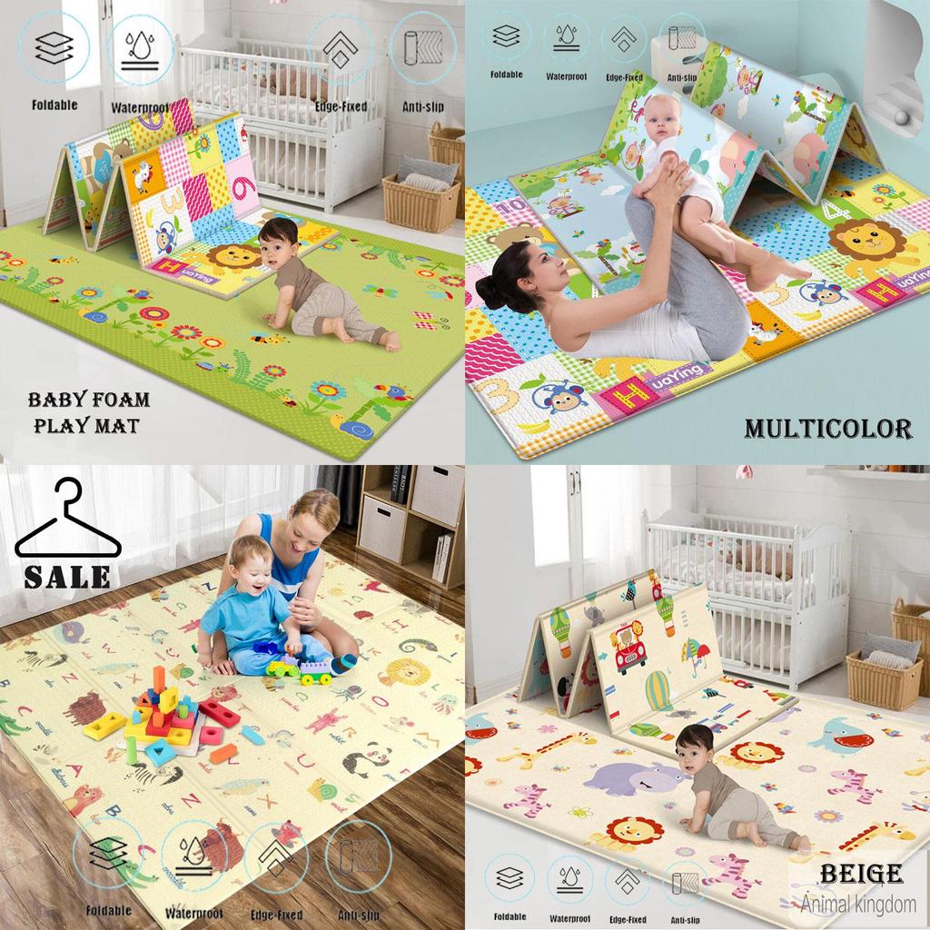 Double Sided Foldable Foam Play Mats Waterproof Anti-slip Thick Picnic Mat