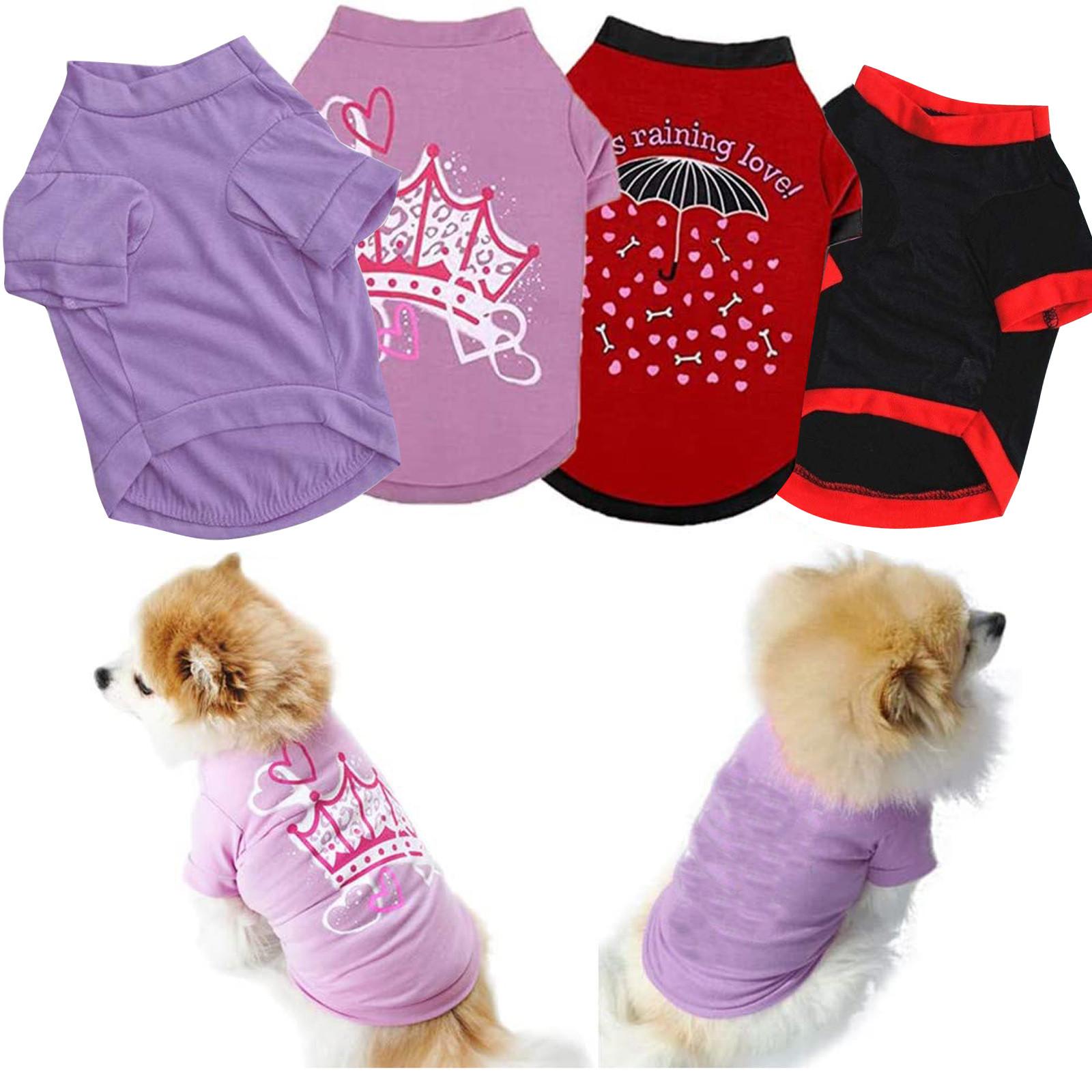 

Рубашка из четырех частей для собак, одежда для домашних животных, летняя одежда для щенков, футболка, одежда