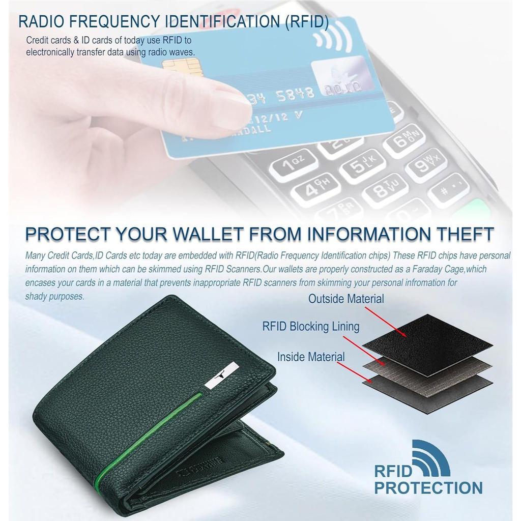 Męski portfel skórzany Stag Green Jasnozielony