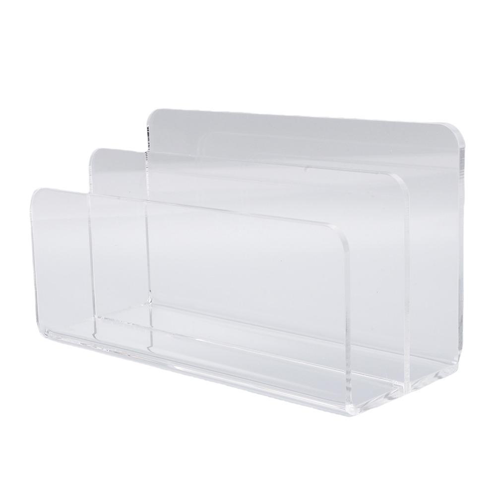 Acrylic Mail Sorter Transparent Mail File Organizer Clear Desktop Letter Holder  Desk Storage