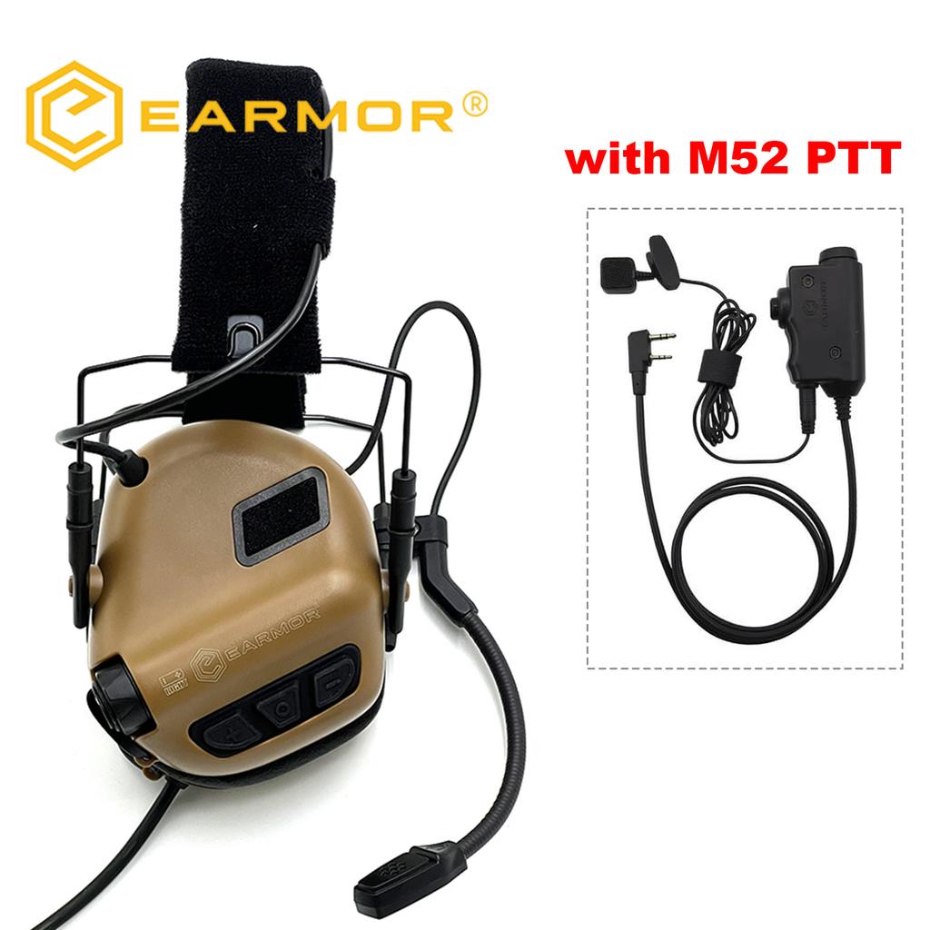 NEW EARMOR M11 SE Tactical Headset Anti Noise Headphones Communication Shooting Earmuff with EARMOR M11 PTT Adapter for Kenwood