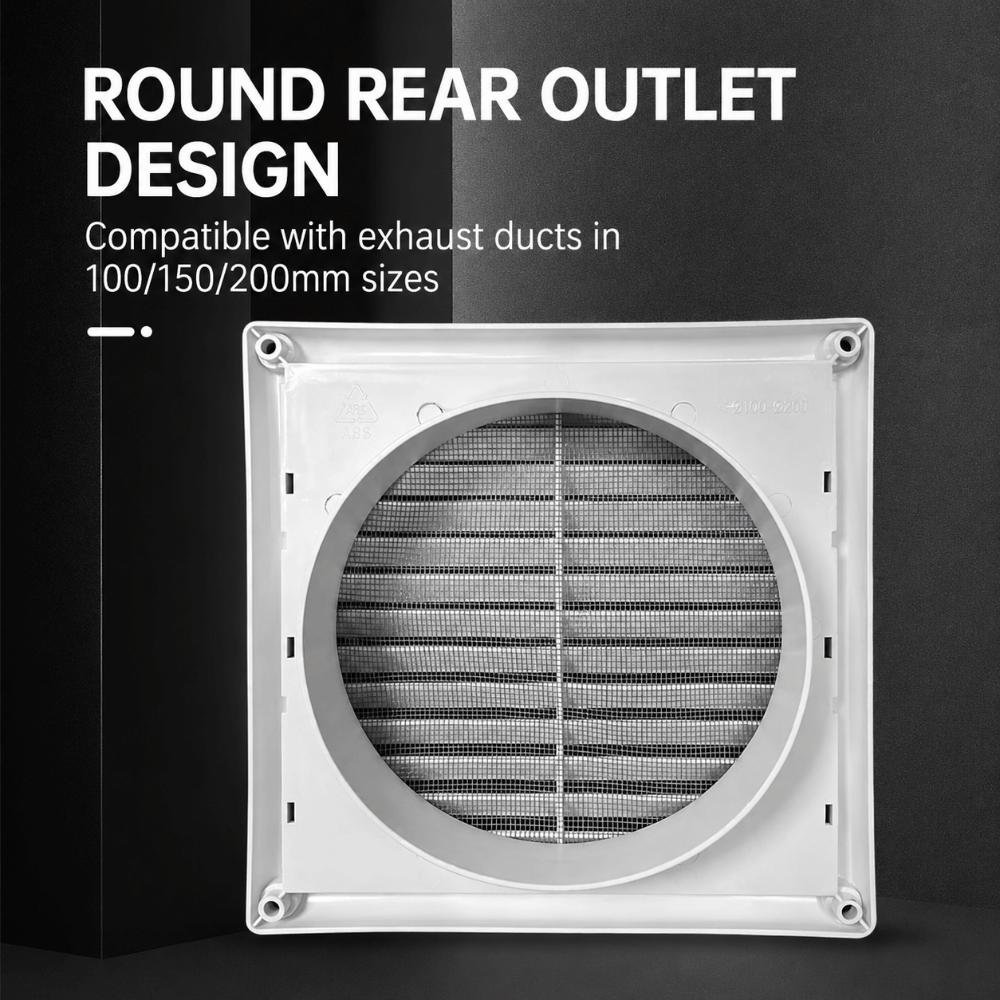 Plastic Vent Grille Square Pipe Vent Easy Install Wall Vent