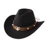 New European, American and Western cowboy hats, men's and women's fashion peach heart decorative felt top hats, sun protection visors