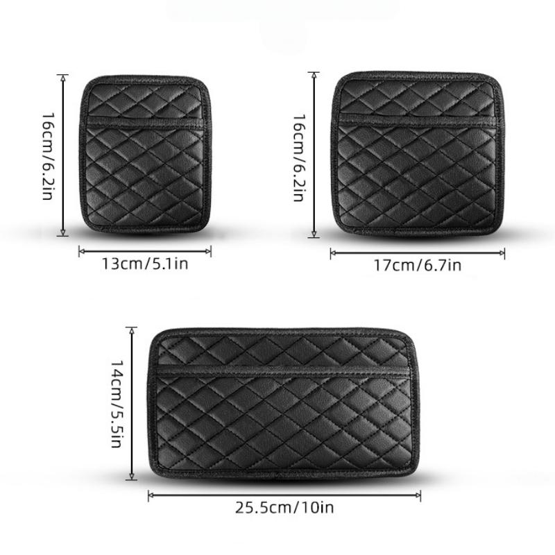 Faux Leather Car Organizers Pocket Bags For Car Storage Box Collecting Bag For Cards Phone Key Sticky Pouch In Car Interior