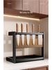 Retro Solid Wood Multi-Functional Kitchen Rack: Seasoning Storage, Jar and Bottle Holder, Knife Organizer.