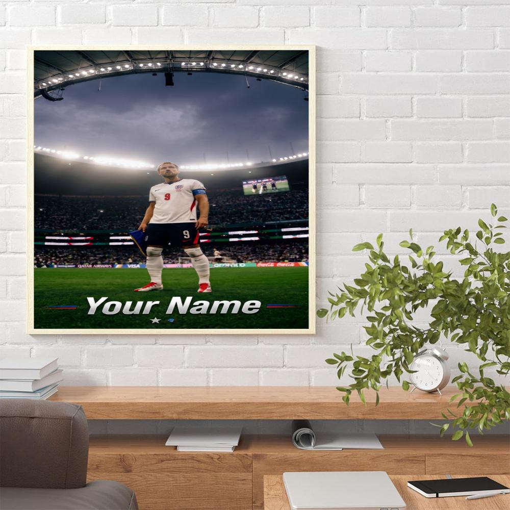Harry Kane Personalized Text Diamond Painting Round Diamond Mosaic Rhinestones Diamond Embroidery Craft Kit Wall Decor Without Frame