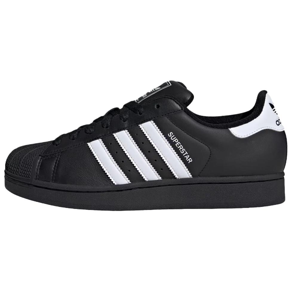 adidas Originals Superstar 2 Golden Emblem, Obsidian Box Leather Abrasion Resistant Height Increasing Balance Low Top JI0079(Team919-)