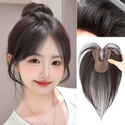 Lightweight Hair Seam Sticker Wig Synthetic No Clips Hair Toppers for Women