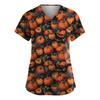 Moda Femenina Monos de Manga Corta con Cuello en V con Bolsillos Tops Estampados de Halloween Ropa