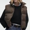 Nové Dámská Bunda Vesta Podzim Zima Péřová Bavlněná vycpaná vesta Dámské oblečení Krátká vesta bez rukávů Bunda Teplé kabáty