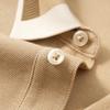 MONTAGUT JG Men's Long-Sleeve Contrast Collar Polo Shirt