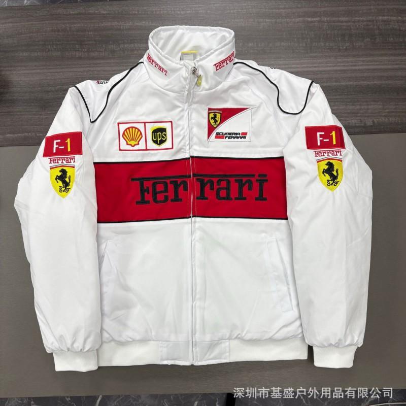 Vintage F1 Racing Embroidered Jacket Cotton Padded Motorcycle Riding Baseball Coat Unisex