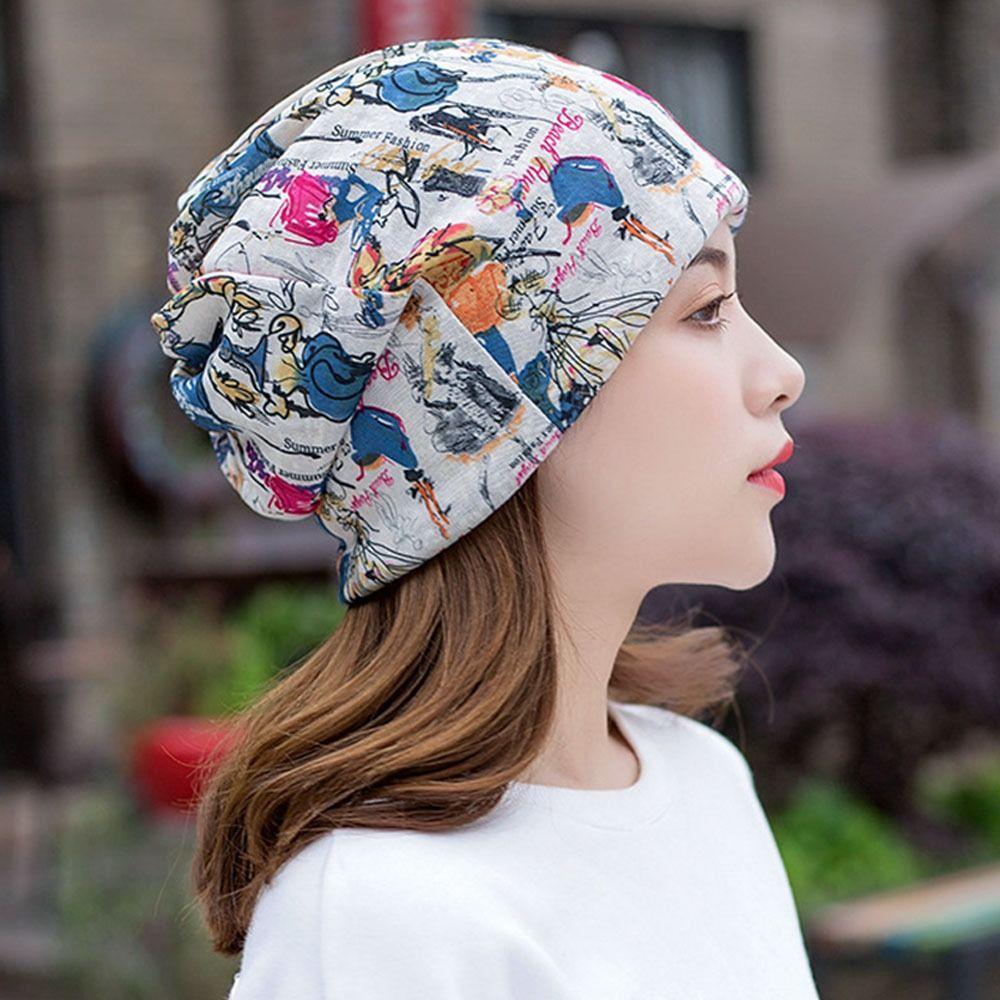 Summer Sun-Resistant Turban Soft Polyester Baotou Hat Breathable Hijab Cap Women