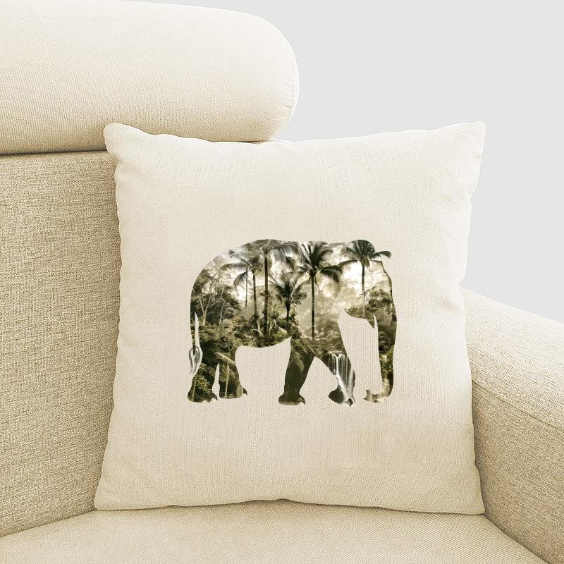Elephant Forest Heat Transfer Vinyl Clothes Stickers Diy Parches Ropa T-Shirt Heat Press Appliqued Hoodies Custom Design Patch