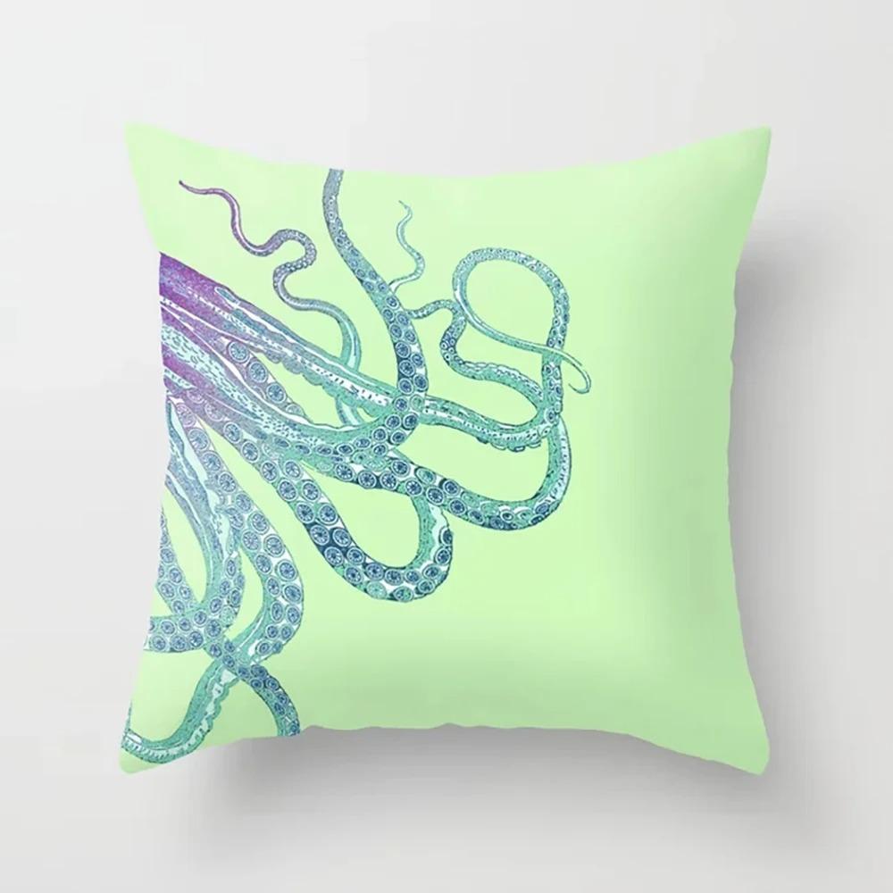 

Наволочка с рисунком осьминога для украшения автомобиля, офиса, гостиной, дома 45x45cm