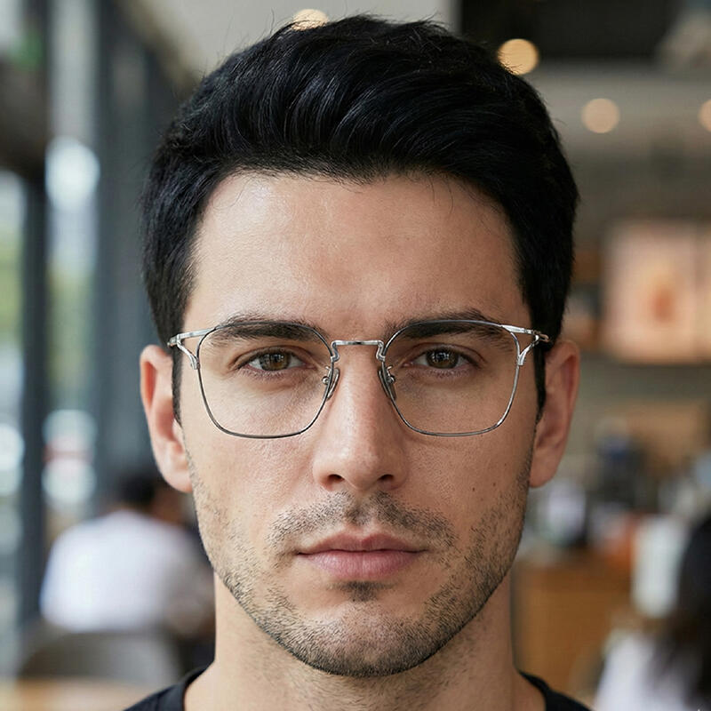 

LUXEYE Luxury Glasses Geek Chic Rimless Horn-Rimmed Glasses Frame Y0038 black