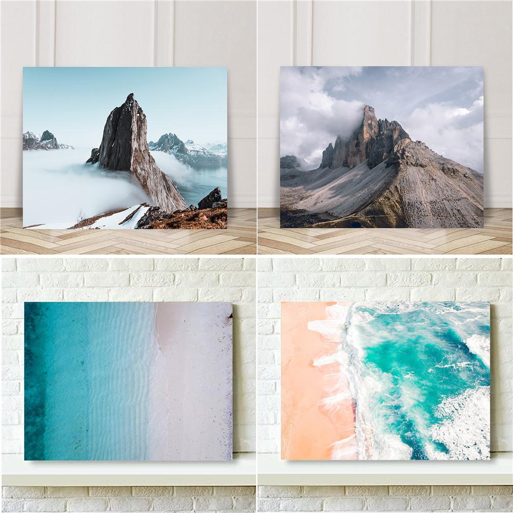 

Золотисто-желтый рис, картина, пляж, вид на море, белый снег и горный пейзаж, ретро-офисный ТВ-постер, декор комнаты, модная художественная стена