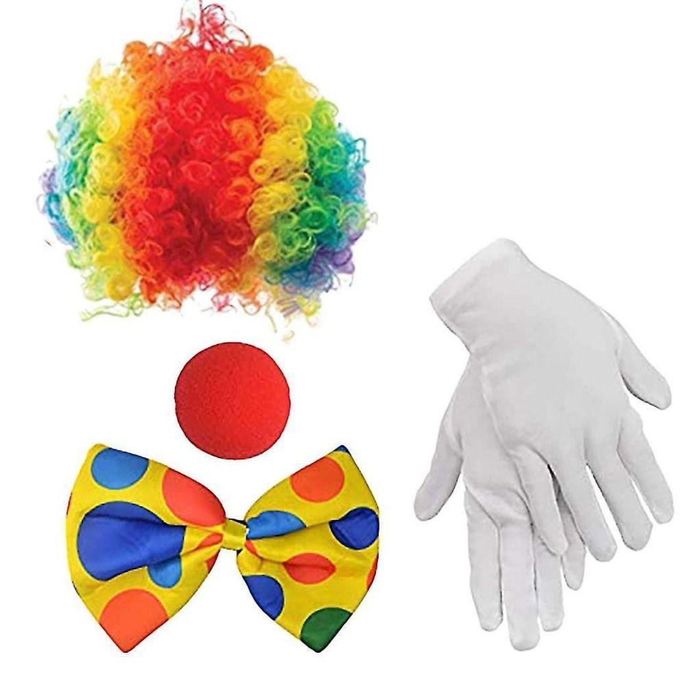 

Gloves Costume Props Set Bow Tie Red Sponge Nose Personality Clown Cosplay Photo Props 4pcs