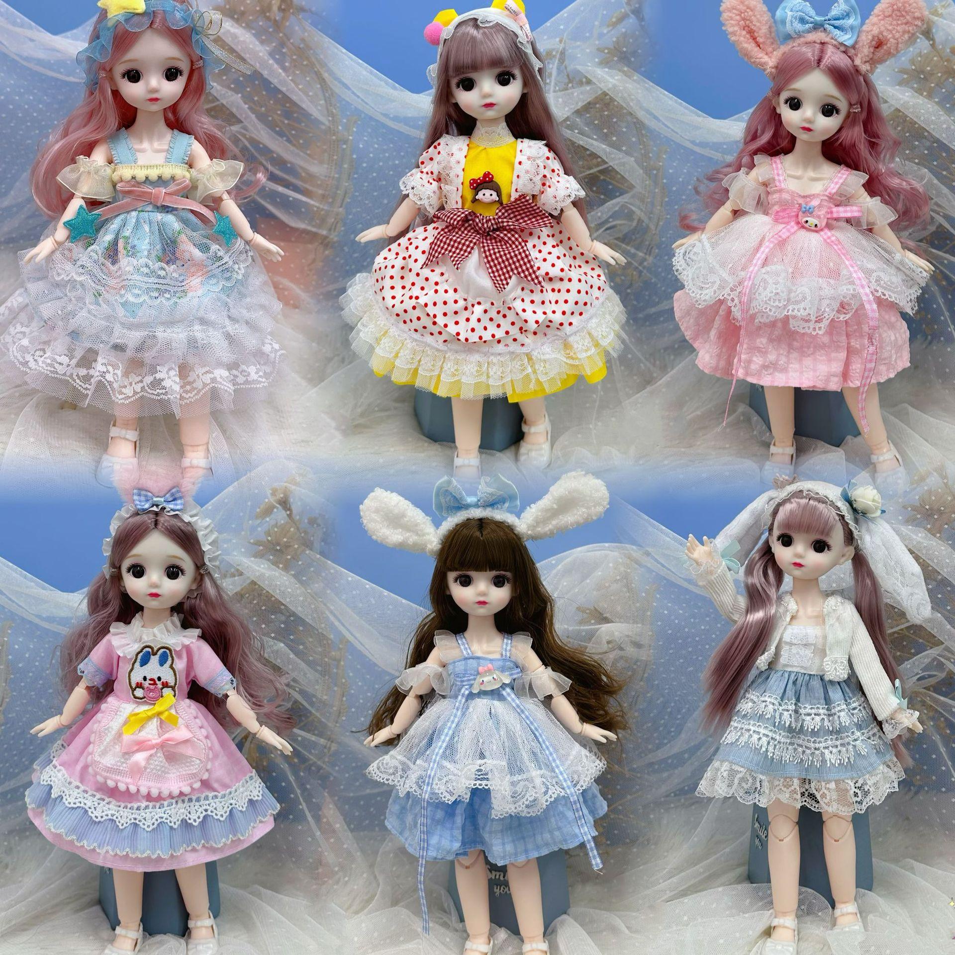 

30cm Cute Doll Dress Up Barbie Doll Girl Birthday Gift Music жёлтый/фиолетовый