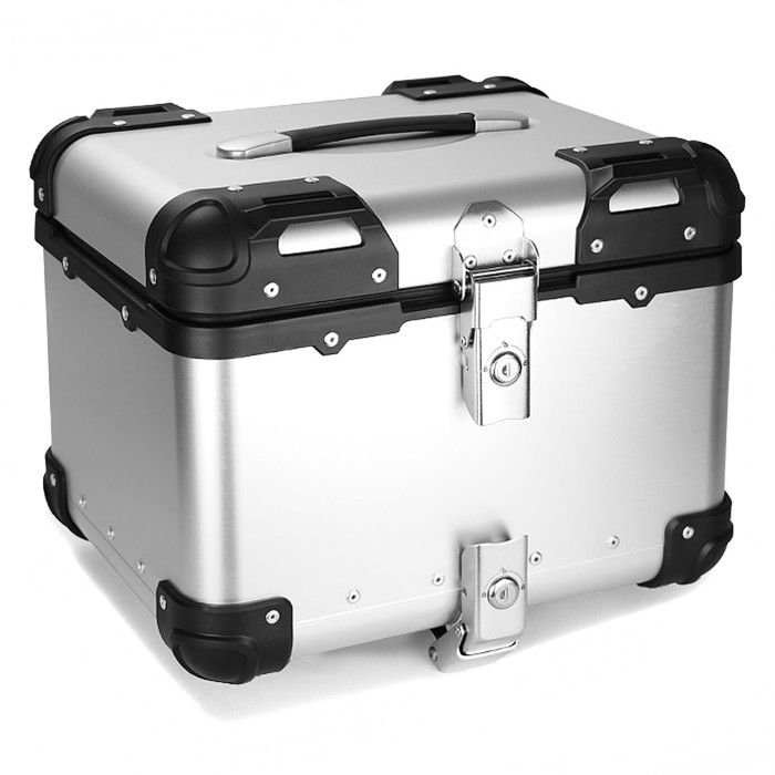 Set top case aluminium XS45 45 L argent + coussin dosseret passager compatible BMW